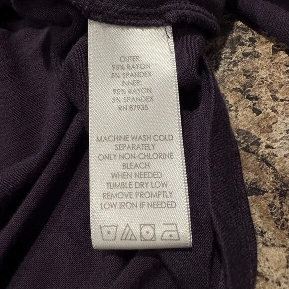 LOGO Lori Goldstein Top Mock Neck Minimalist Streetwear Normcore Purple Size 2X - Picture 4 of 6